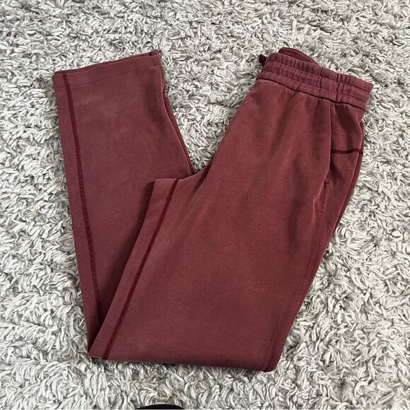 lululemon athletica Pants - Lululemon Brushed Softstreme Split-Hem High-Rise Pant Red Merlot size 6